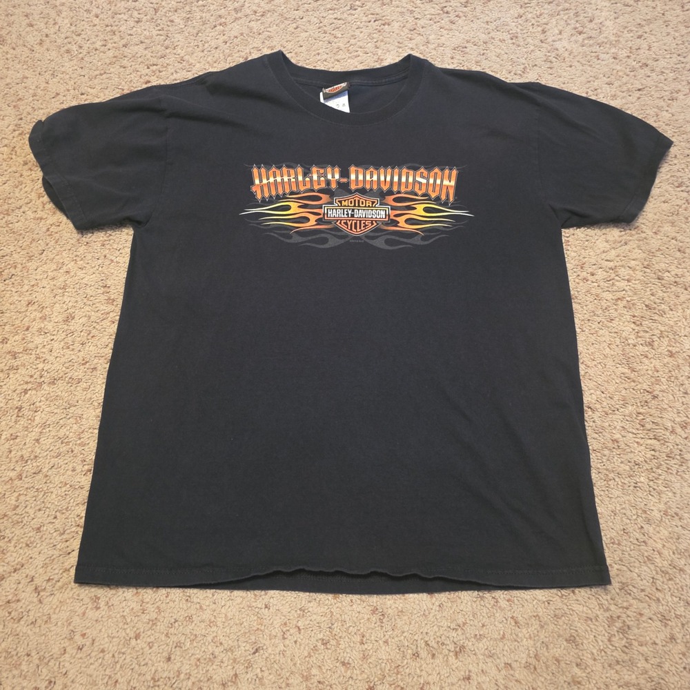 Harley-Davidson Mens Black Hills Rapid City SD Flame Graphic T-Shirt XL 2013